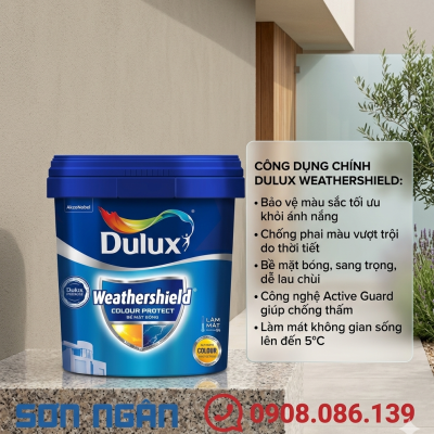 Sơn ngoại thất cao cấp Weatherslield Colour Protect - Bề mặt bóng