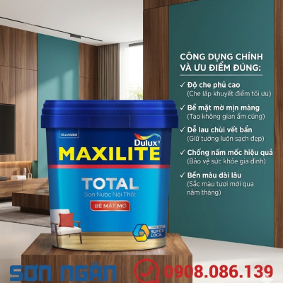 Sơn nước nội thất Maxilite - 30C Bề mặt mờ