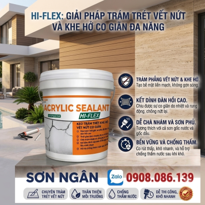 keo trám trét khe hở và vết nứt co giãn Acrylic Sealan