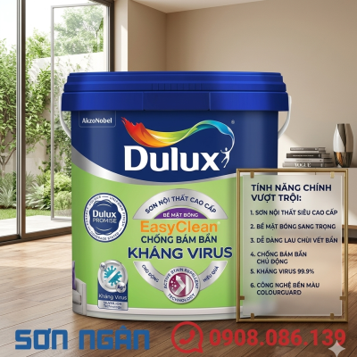 Sơn nội thất Easyclean chống bám bẩn kháng virus - Bề mặt bóng